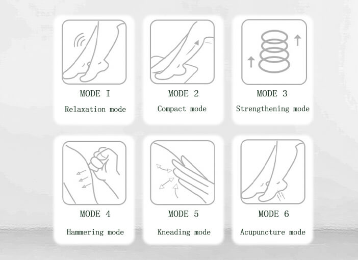 6 pulse modes, efficient exercise